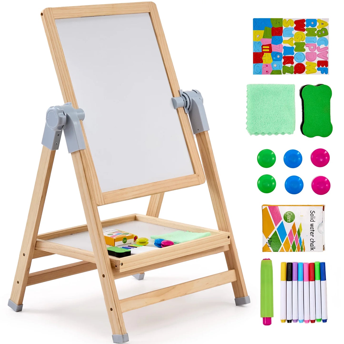 SucceBuy Standing Magnetic Drawing Board Art Easel With Painting Accessories