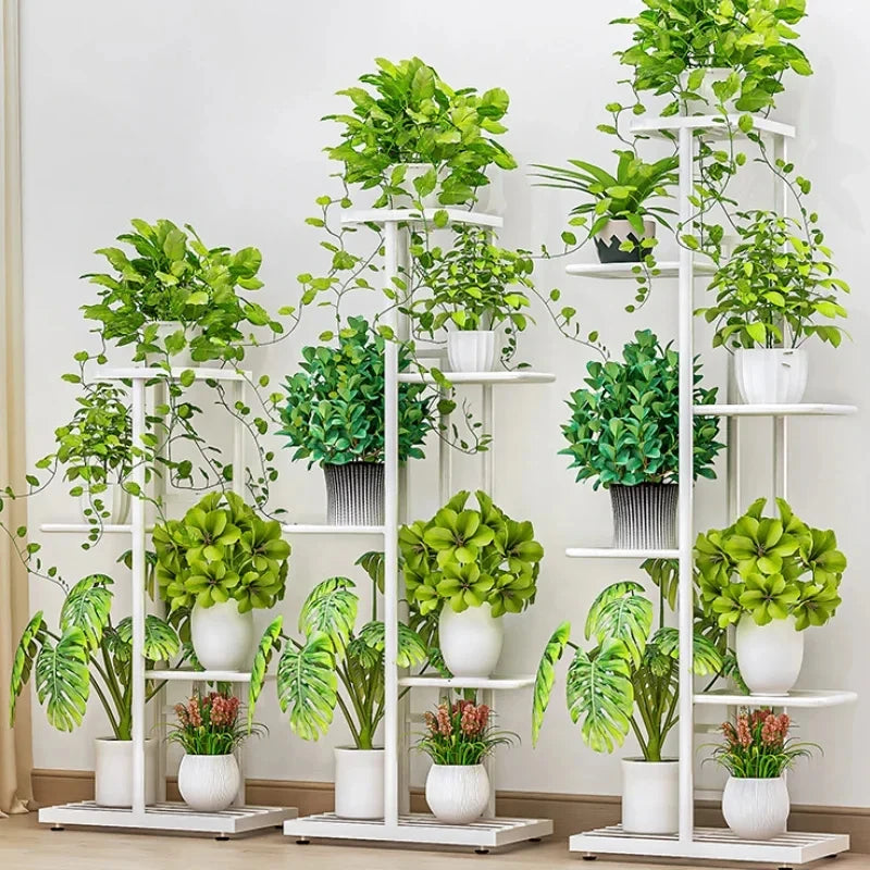 Iron Flower Stand Pot Display Shelf For Balcony Garden Decoration