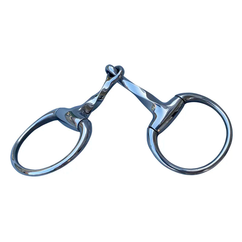 XMTOPPEN Stainless Steel Eggbutt Snaffle Twisted Jointed Bit