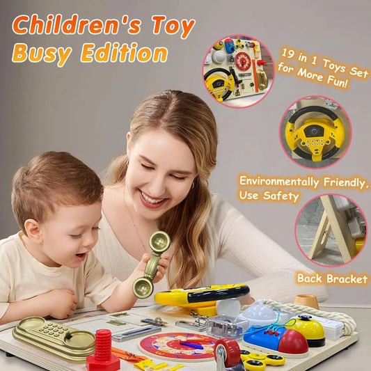 Wooden Toddler Sensory Board Activity Toy For Home Learning