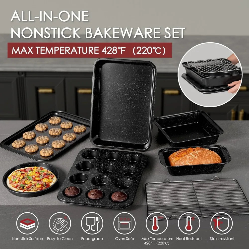 Iosn Pots And Pans Set Nonstick Kitchen Cookware With Grill Pan