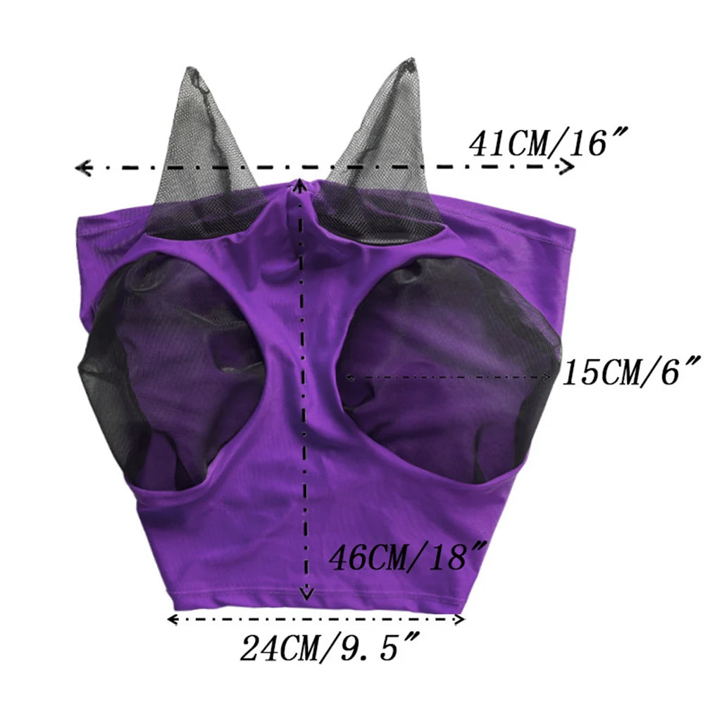 Anti Mosquito Mask For Horse Riding Equestrian Breathable Mesh Hood