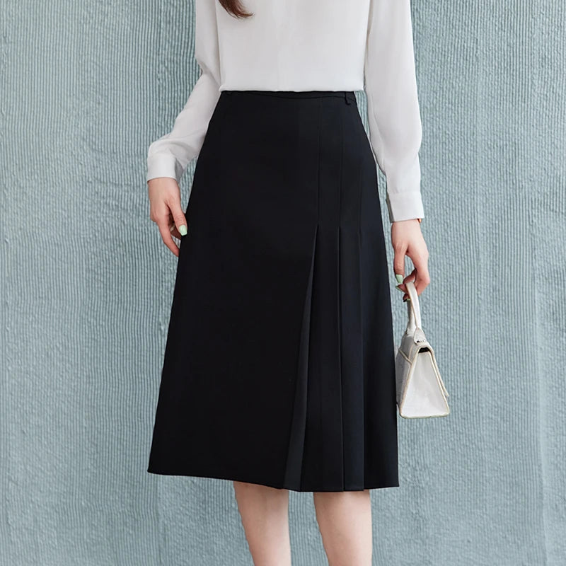 Others Blue Bow Tie Shirt Skirt Set For Professional Commuter And Interview