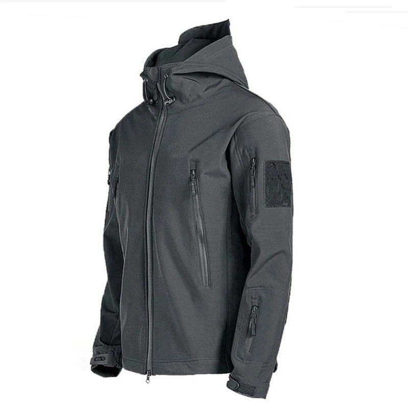 Mazerout Men Tactical Softshell Waterproof Fleece Jacket