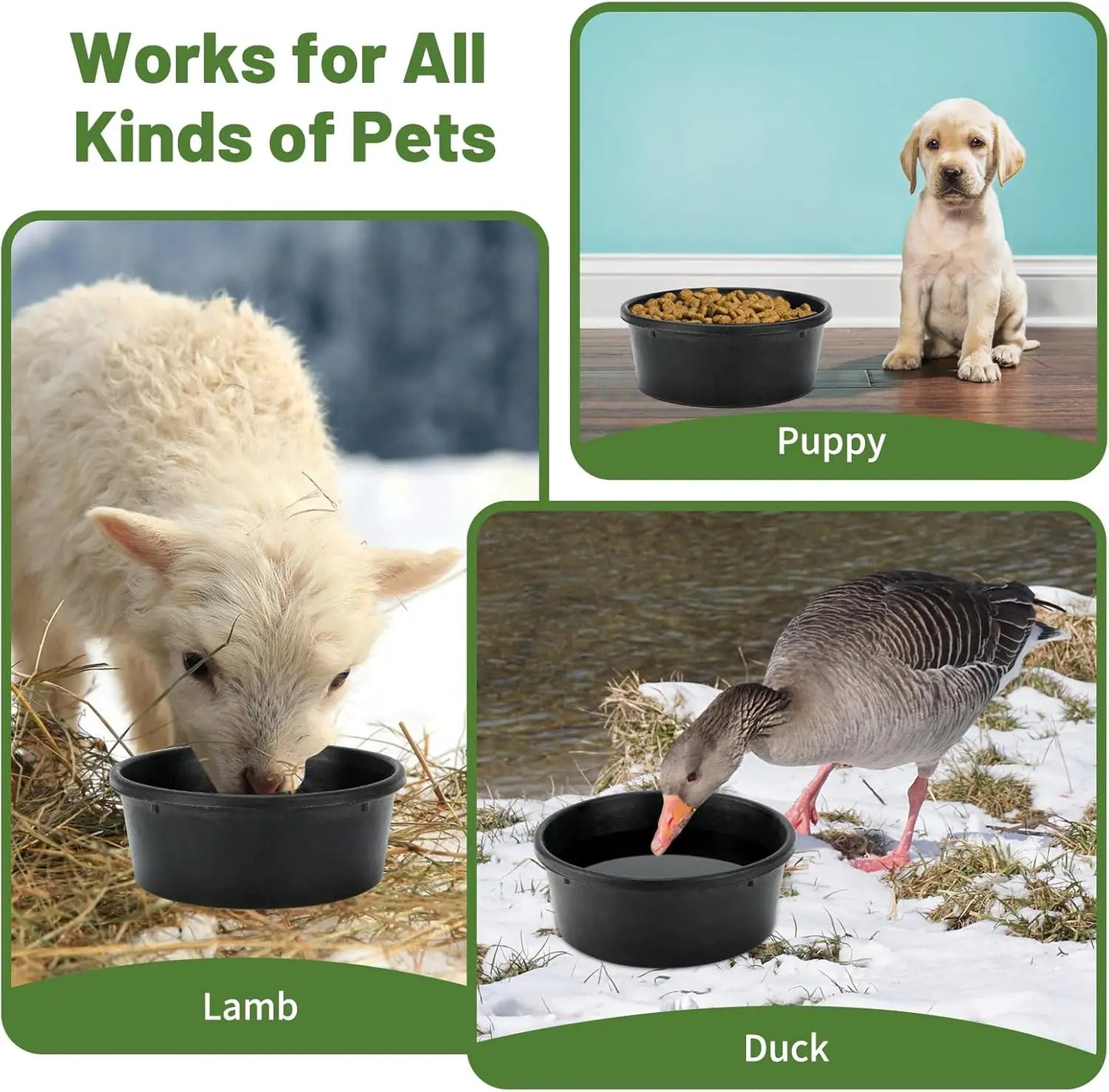 Rubber Feed Bowl for Farm Animals Durable and Flexible