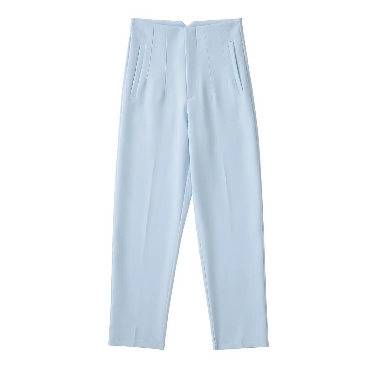 Others High Waist Casual Pants For Women Slim Fit Polyester