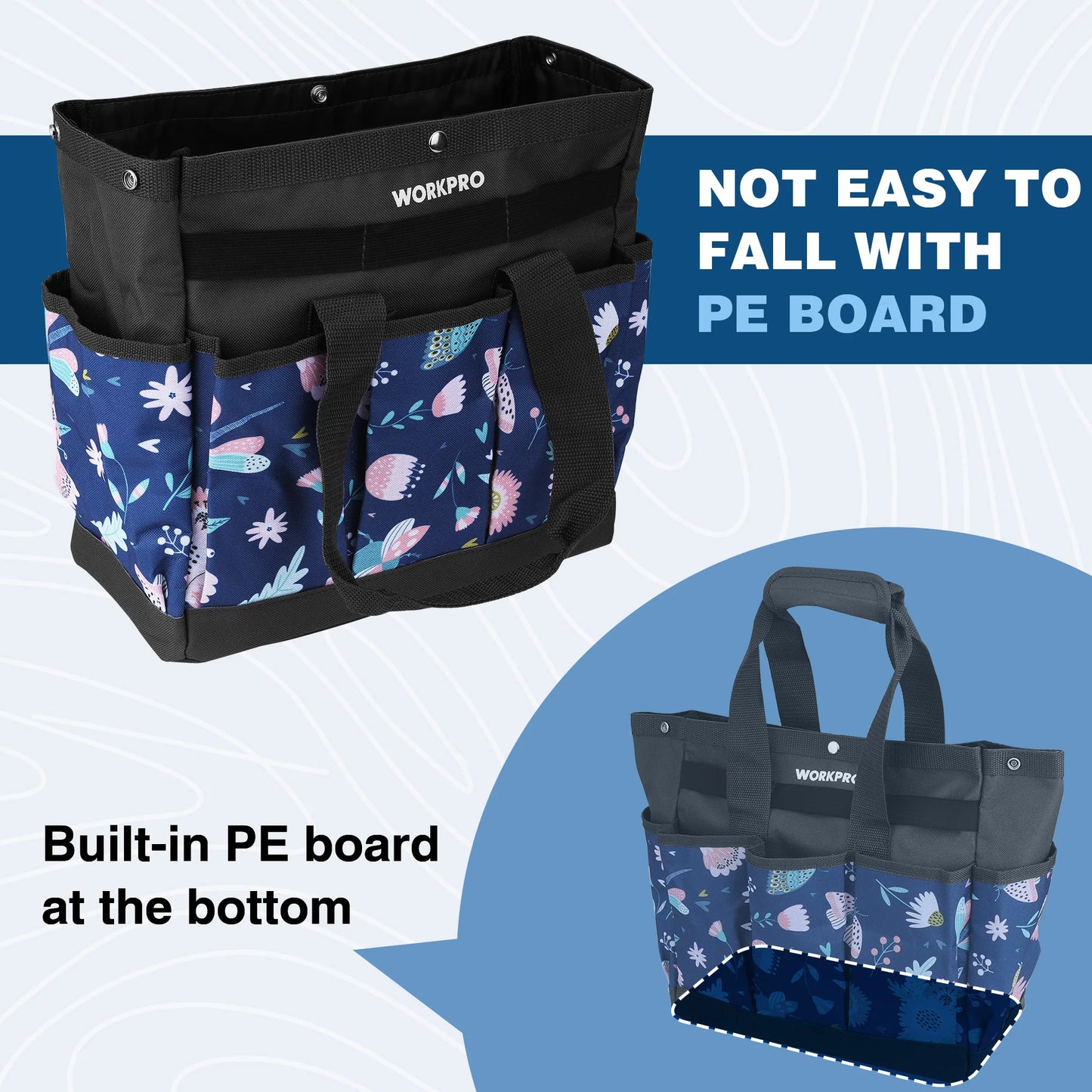 WORKPRO Garden Tool Bag with 9 Pockets Tote