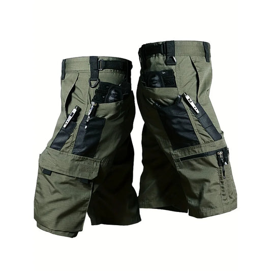 YKS JOOBCN Men's Multi-Pocket Outdoor Shorts Waterproof Wear-Resistant