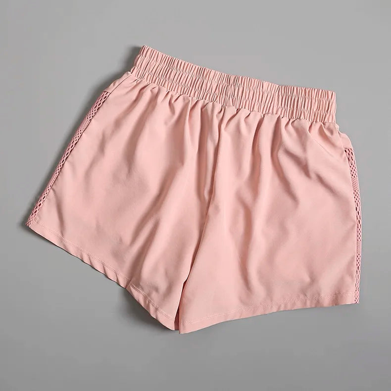 High Waist Yoga Pants Quick Dry Running Shorts With Pockets