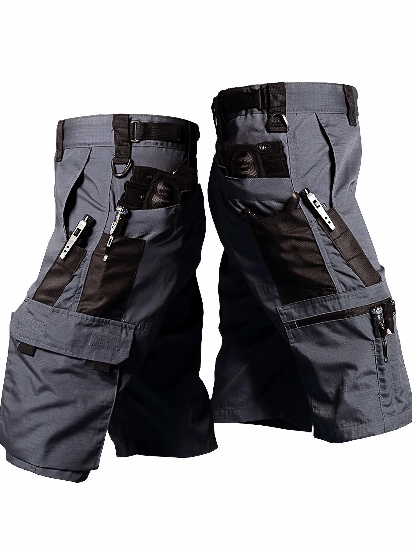 YKS JOOBCN Men's Multi-Pocket Outdoor Shorts Waterproof Wear-Resistant