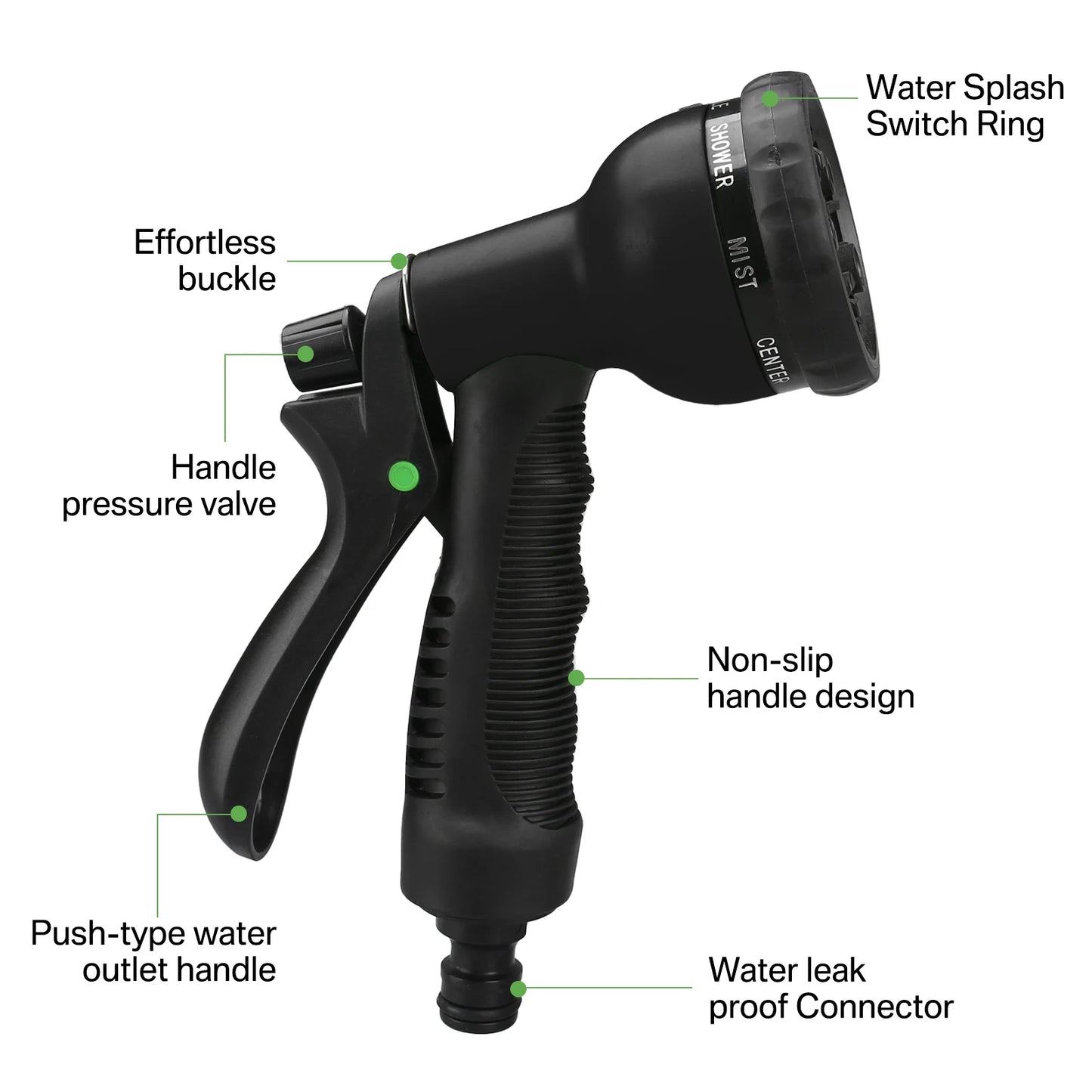 Expandable Garden Hose With 8 Pattern Spray Gun NoKink Reel