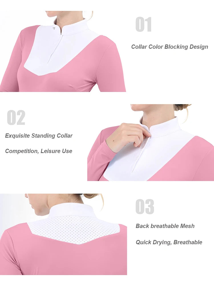 Women Equestrian Base Layer Long Sleeve Breathable Top