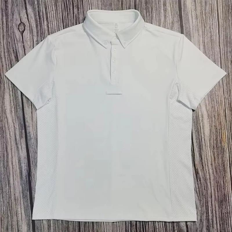 MXLLINA Mens Equestrian Short Sleeve T-Shirts Sports Horse Riding Tops Man Ridings Competition Blouse Equestrian Base Layer