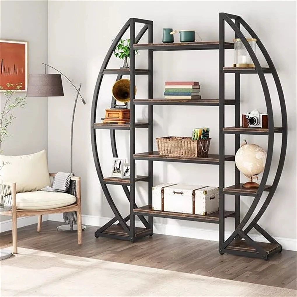 Oval Five Tier Bookshelf Plant Stand Etagere Display Unit