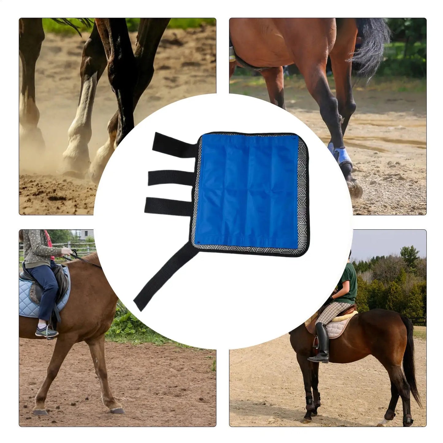 Equine Ice Boots Reusable Cooling Wrap for Horse Legs Ankles