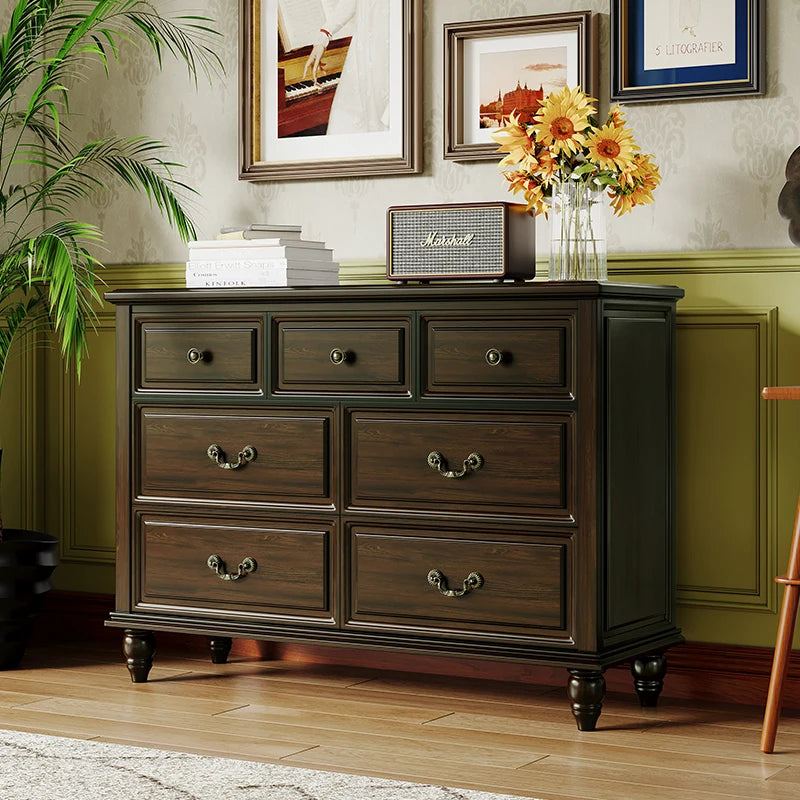 Nordic Simple Living Room Cabinets Drawers Black Solid Wood Living Room Cabinets Storage Vintage Wohnzimmer Schrank Furniture