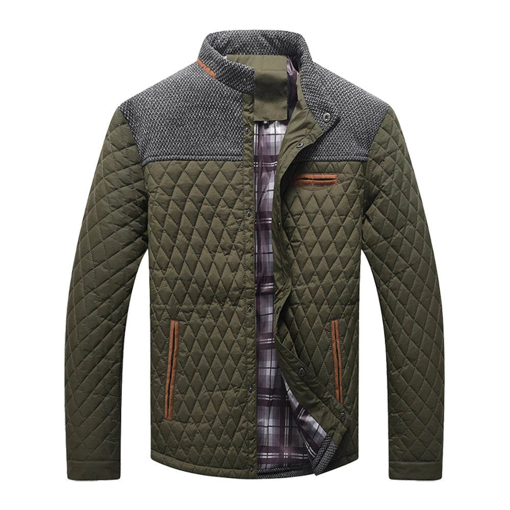 Men's Winter Bomber Jacket Quilted Waterproof Lightweight Business Casual Outerwear