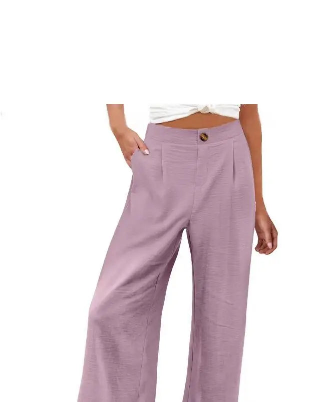 Cakulo Cotton Linen Pants Women Casual Lightweight Trousers With Pockets