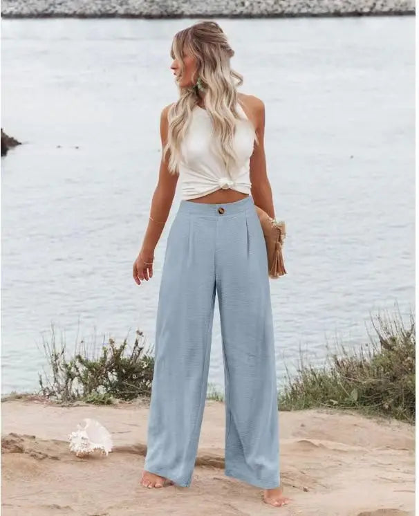 Cakulo Cotton Linen Pants Women Casual Lightweight Trousers With Pockets