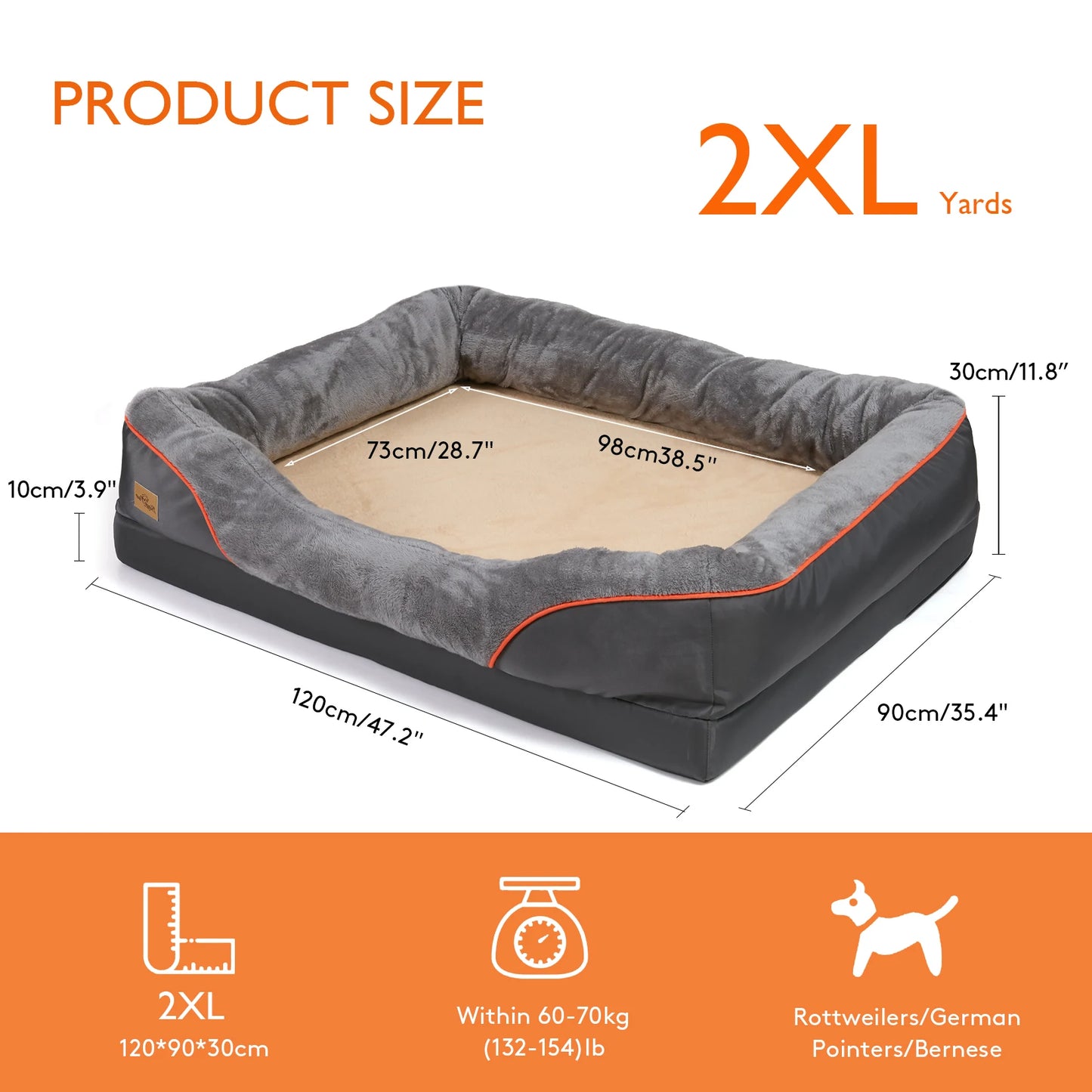 BINGOPAWCN Anti Allergy Dog Bed With Removable Waterproof Cover
