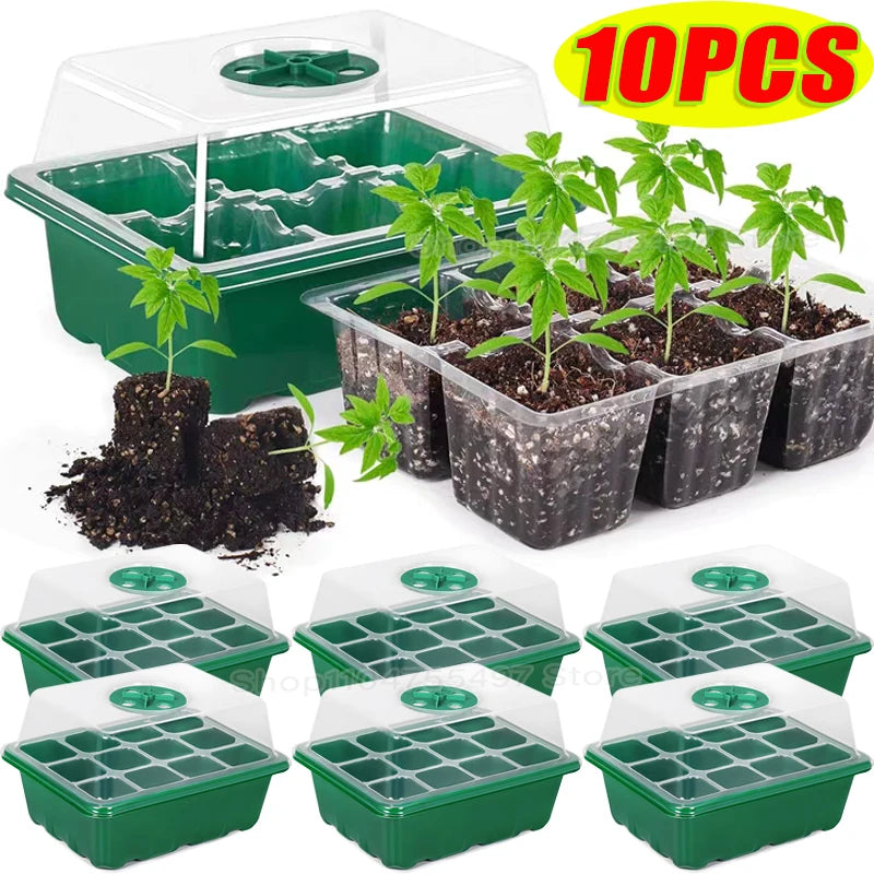 Seed Starter Kit With Adjustable Humidity DomeGuard Propagation Greenhouse Trays