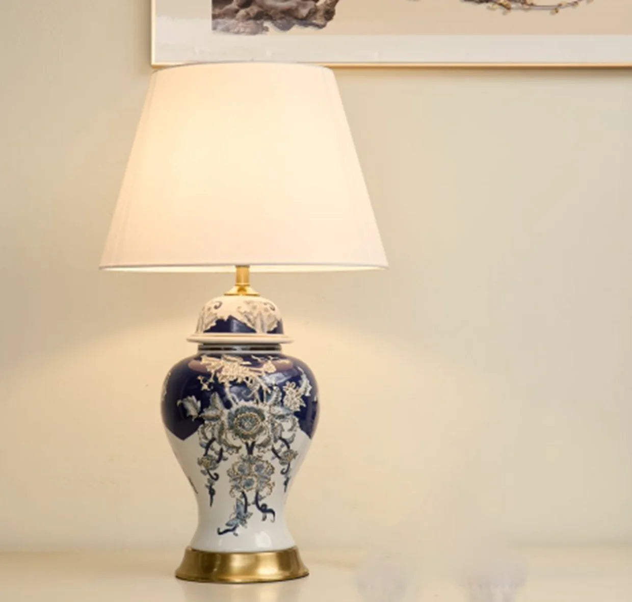 Winfordo Wabi Sabi Ceramic Table Lamp for Living Room Decor