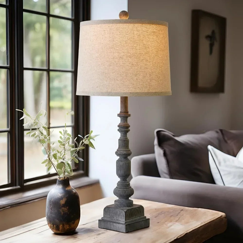 Customizable Vintage Farmhouse USB Table Lamps With Built In Ports