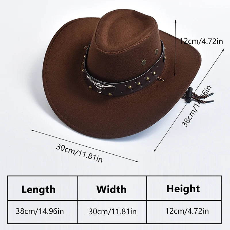 IF IFOND Western Cowboy Hat Suede Big Edge Unisex Cosplay