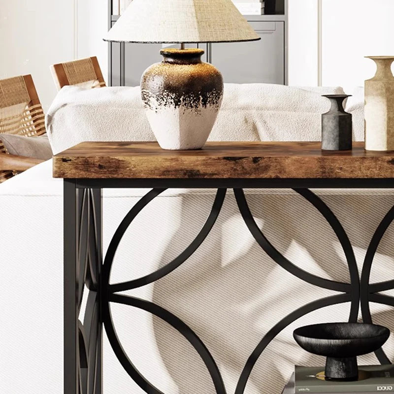 XMSJ Luxury American Console Table Vintage Style Hallway Sofa Table