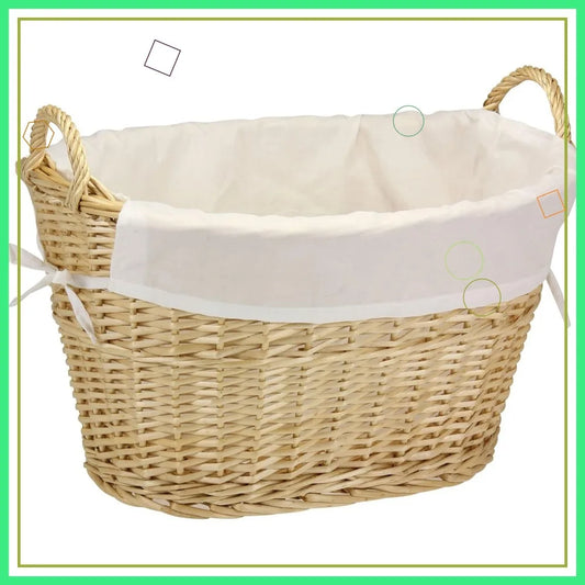 Handwoven Willow Laundry Basket With Removable Liner For Residence OrganizationPlus