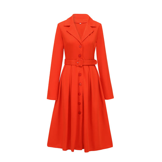MSHIGHBEAUTYCN Knit Midi Dress With Collar Button Front