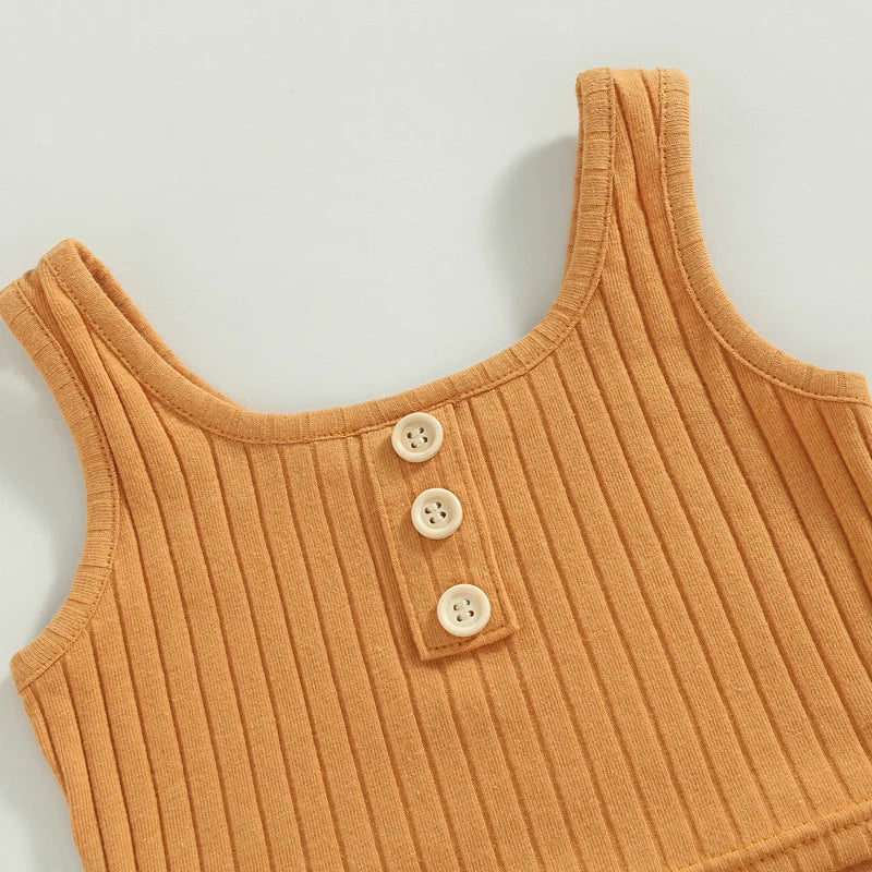 Lioraitiin Toddler 2 Piece Summer Outfit Set Vest Shorts