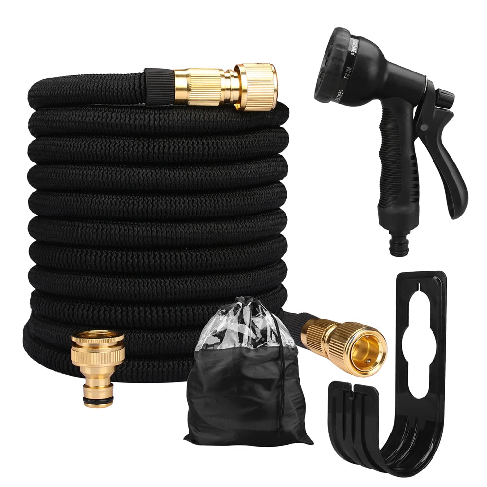 Expandable Garden Hose Reel With Aluminum Connector High Pressure
