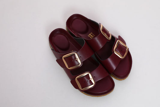 Women's Summer Slip-On Slippers With Adjustable Buckle Straps PU Sandals