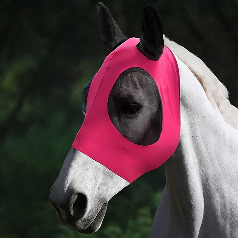 Anti Fly Mesh Equine Mask For Horses With Covered Ears