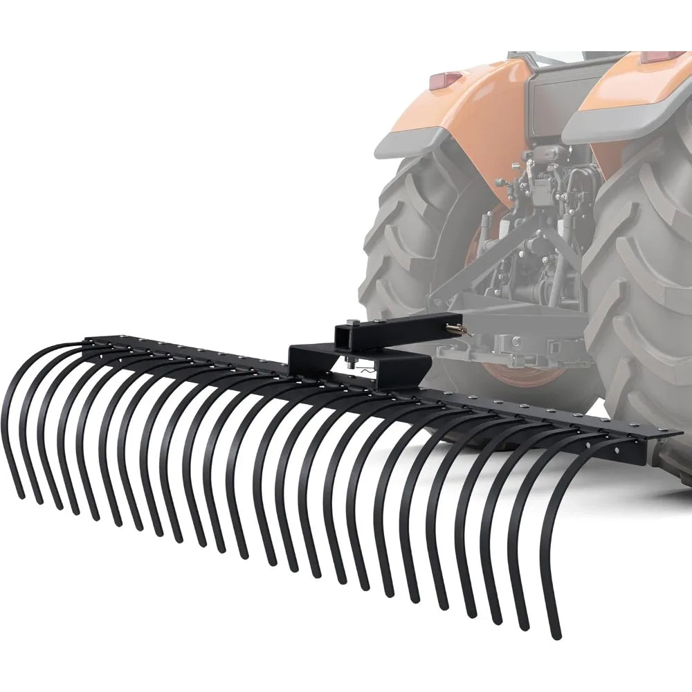 Landscape Rake For Tractor 3-Point Hitch With 24 Coil Tines