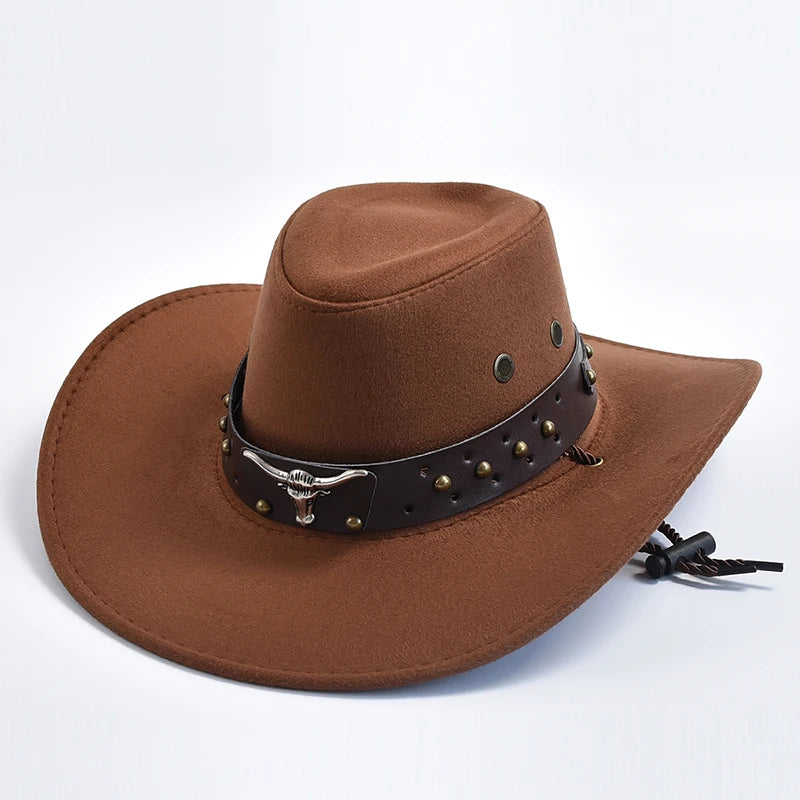 IF IFOND Western Cowboy Hat Suede Big Edge Unisex Cosplay
