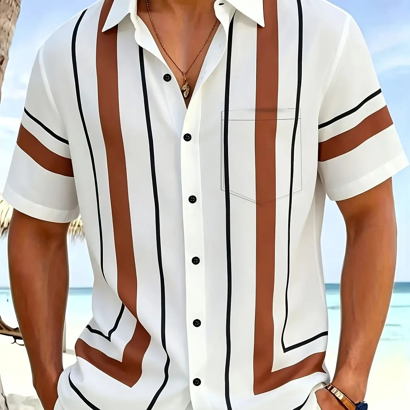 Mens 3D Printed Short Sleeve Hawaiian Shirt With Multiple Patterns