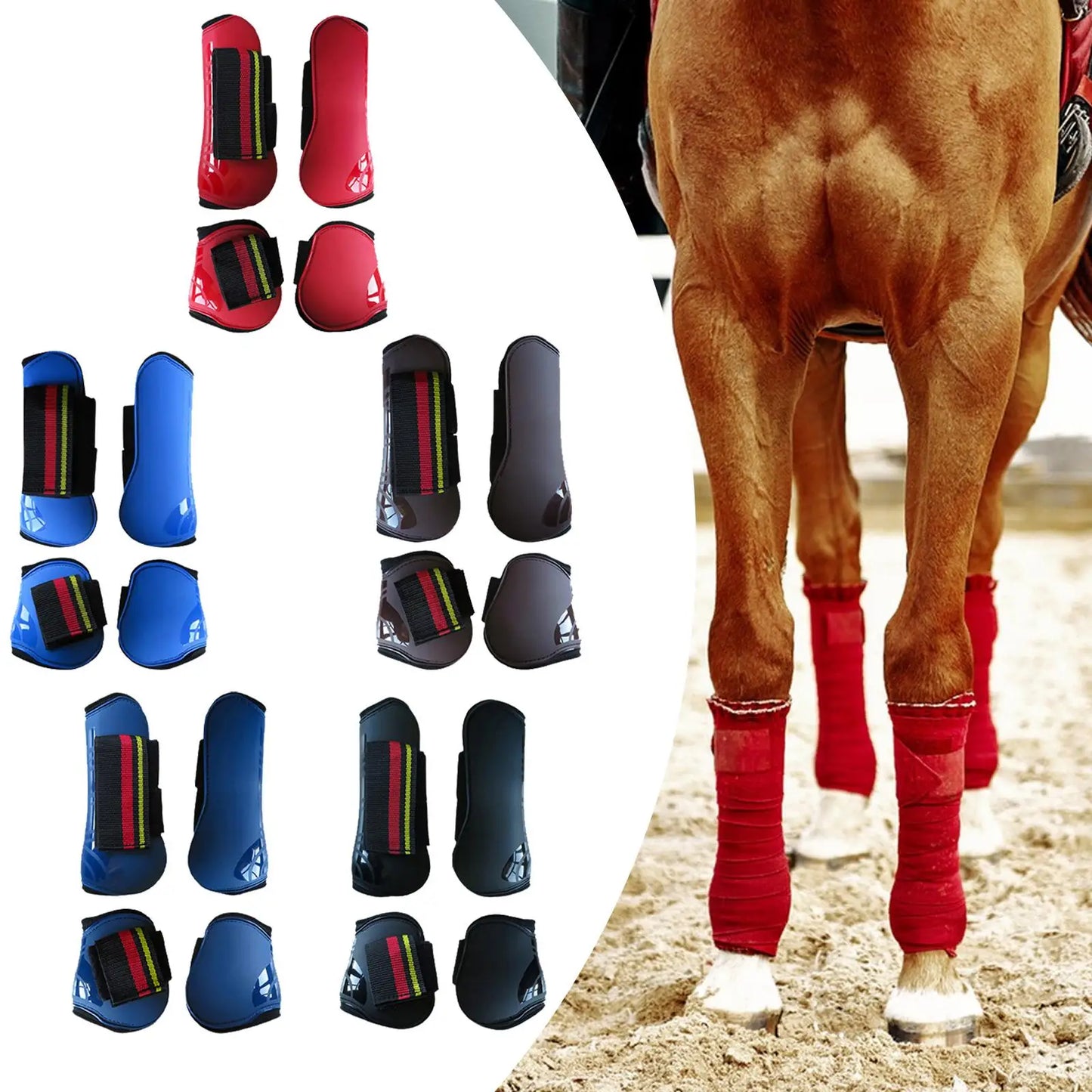 Horse Tendon Boots 4Pcs Lightweight Leg Guards For Cross Country