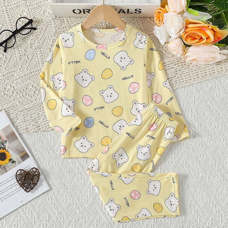 Unisex Kids Summer Shorts Set Two Piece Outfit For Home And Outdoors
