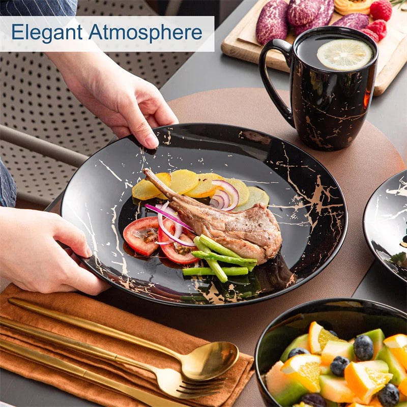 Porcelain Dinnerware Set Splash Design For Everyday Kitchen