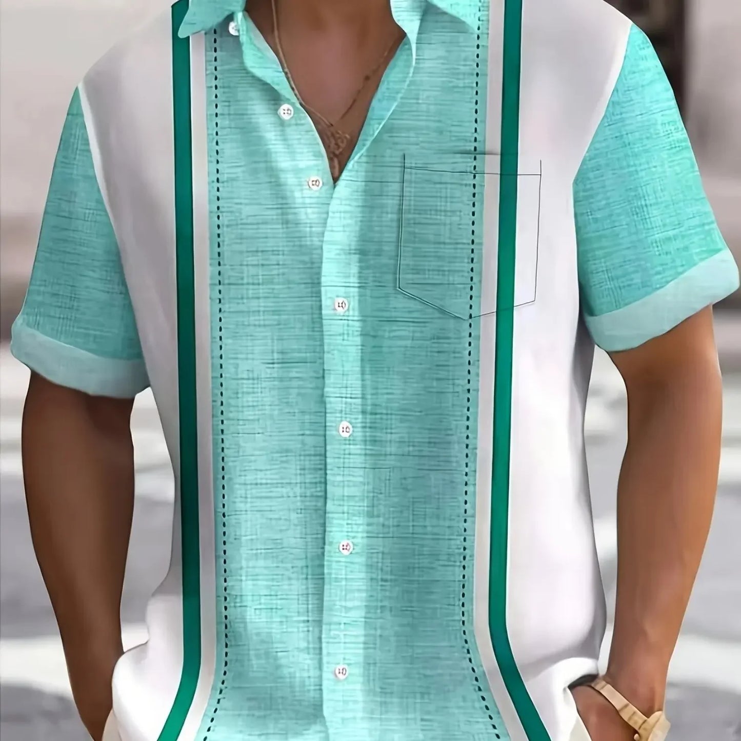 Mens 3D Printed Short Sleeve Hawaiian Shirt With Multiple Patterns