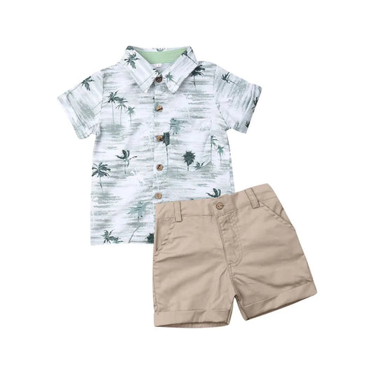 Lioraitiin Toddler Boy Shirts And Pants Set Short Sleeve