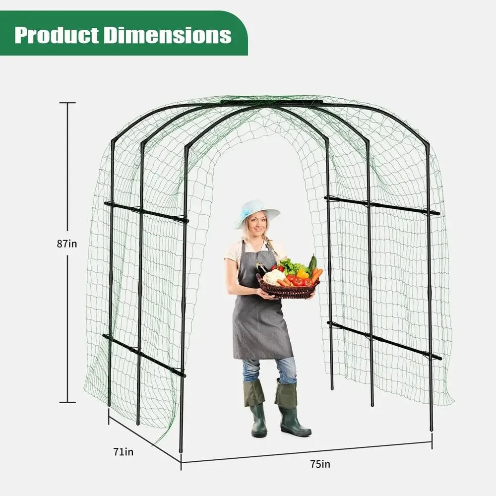 Outdoor Metal Arch Trellis, 87 x 71 x 75, Tall Garden Tunnel for Climbing Plants and Vines