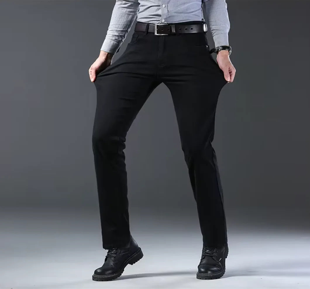 Men's Casual Straight Fit Stretch Denim Jeans For Everyday Work