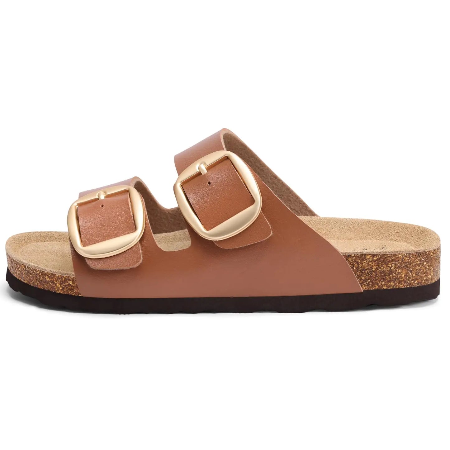 Women's Cork Sandals With Arch Support Buckle Slides For Outdoor