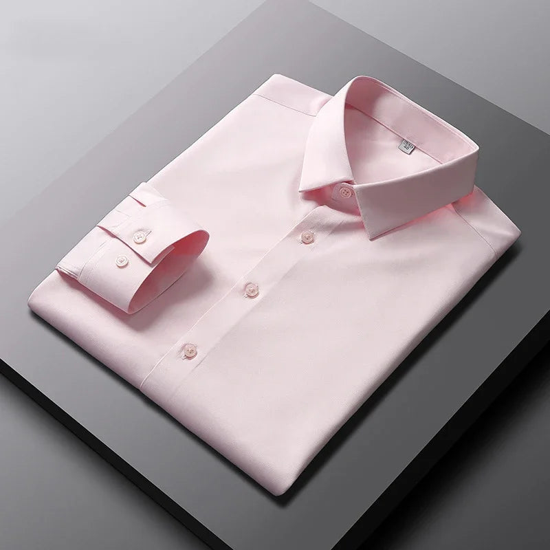 Men's Long Sleeve Non Iron Wrinkle Resistant Business Shirt