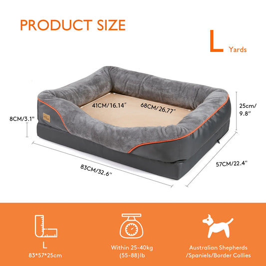 BINGOPAWCN Dog Bed With Removable Washable Cover And Warm Fleece