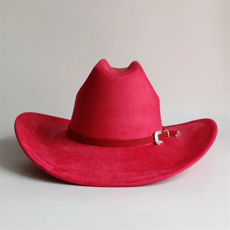 Unisex Suede Cowboy Hat Water Drop Crown Outdoor Wear