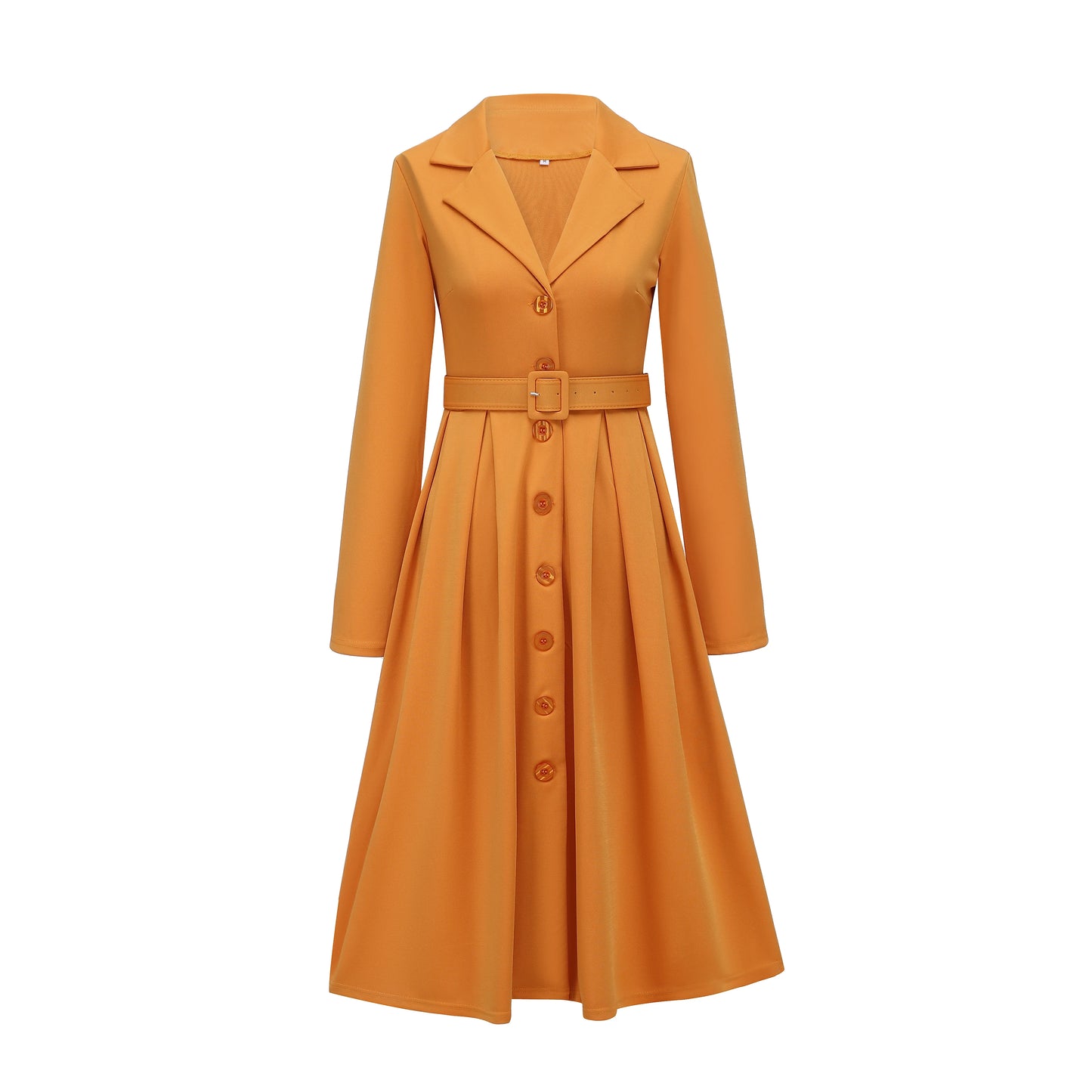 MSHIGHBEAUTYCN Knit Midi Dress With Collar Button Front